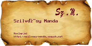 Szilvásy Manda névjegykártya